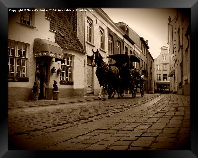  The Ancient Streets Of Brugge Framed Print by Nick Wardekker
