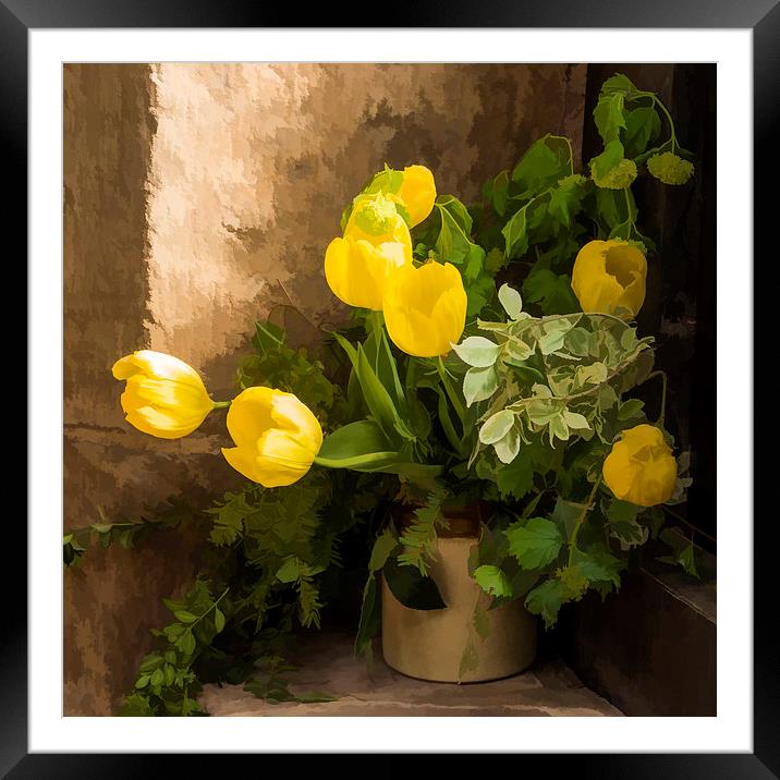 Tulips in the Porch   Framed Mounted Print by John Pinkstone