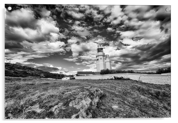St Catherines Lighthouse BW Acrylic by Wight Landscapes