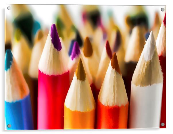 Colouring Pencils 3  Acrylic by John Pinkstone