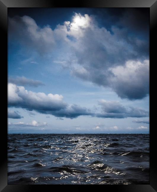 Silver Blue Moon Framed Print by Peta Thames