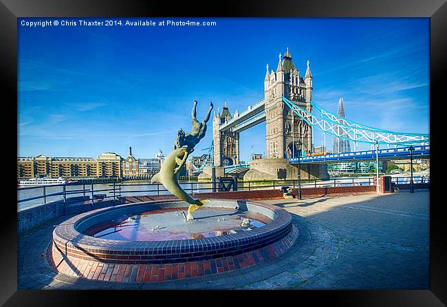  Girl with a Dolphin at Tower Bridge Framed Print by Chris Thaxter