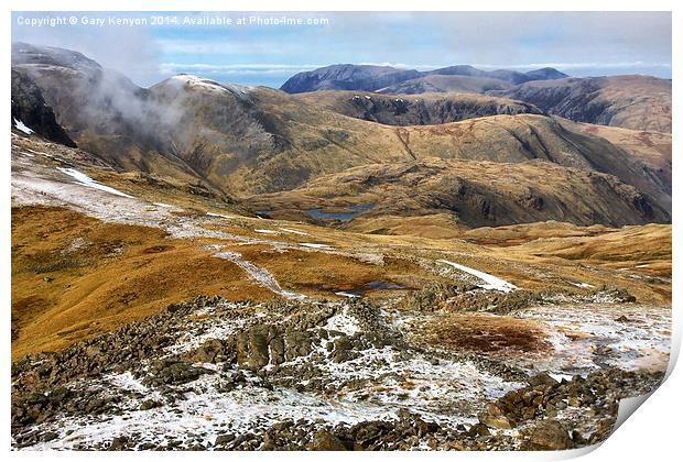  Bowfell as seen from Esk Pike. Print by Gary Kenyon