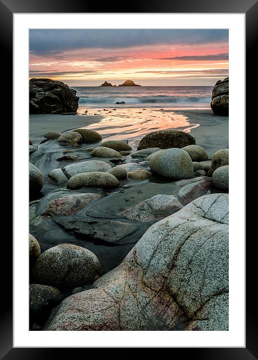 Porth Nanven Sunset Framed Mounted Print by Bob Small