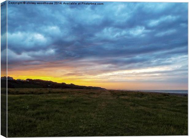  sunset over the north denes Canvas Print by chrissy woodhouse