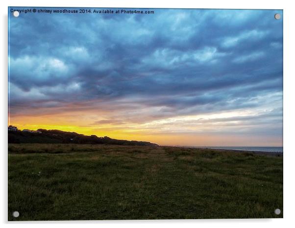  sunset over the north denes Acrylic by chrissy woodhouse