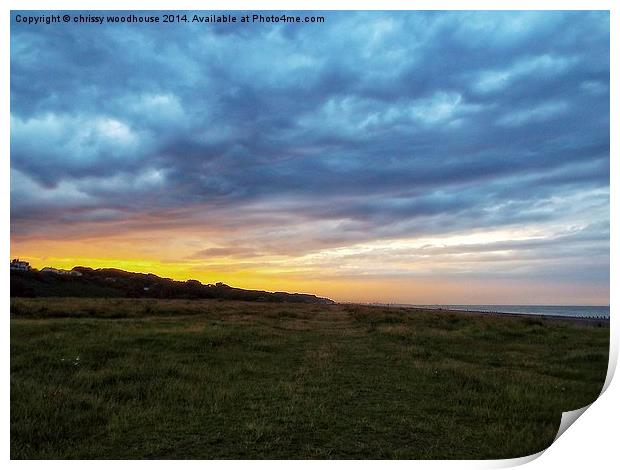  sunset over the north denes Print by chrissy woodhouse