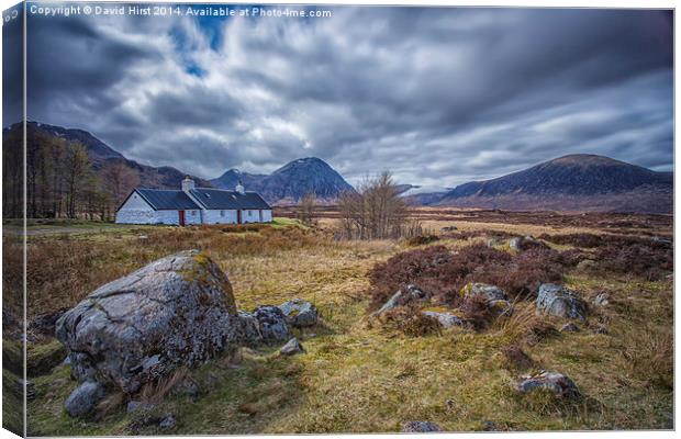  Black Rock Cottage in scotland Canvas Print by David Hirst