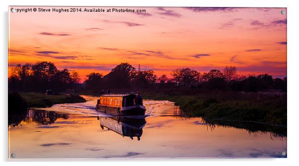  Sunset at Newark Acrylic by Steve Hughes