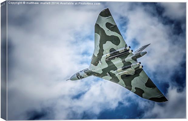 Vulcan Takes To The Skies  Canvas Print by matthew  mallett