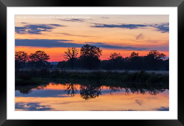  Sunset on the river Wey Framed Mounted Print by Steve Hughes