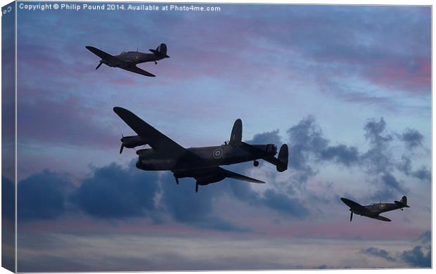  RAF Battle of Britain Memorial Flight Over South  Canvas Print by Philip Pound