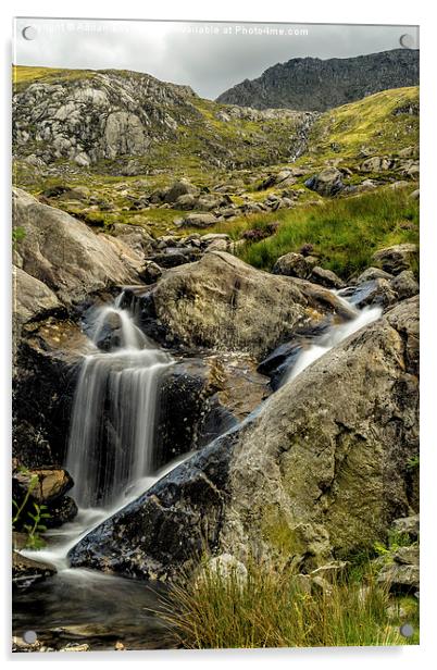 Bochlwyd Waterfall Acrylic by Adrian Evans
