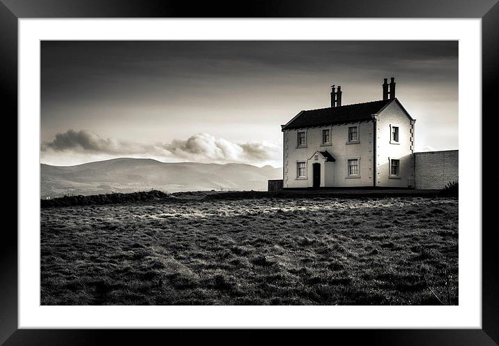 Cliffside Solitude: Trinity House Cottage Framed Mounted Print by Mike Shields