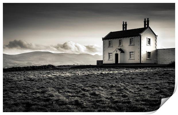 Cliffside Solitude: Trinity House Cottage Print by Mike Shields