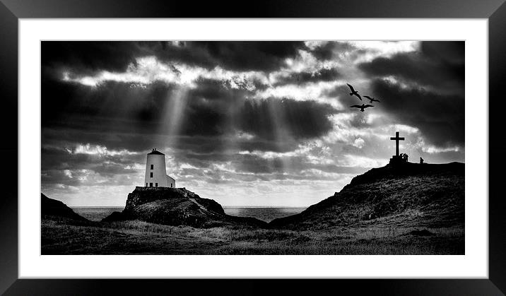 Guiding Light on Llanddwyn Island Framed Mounted Print by Mike Shields