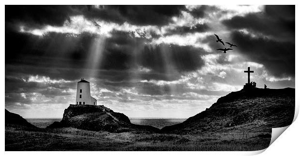 Guiding Light on Llanddwyn Island Print by Mike Shields