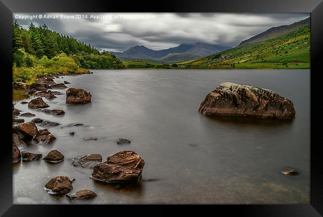 Llynnau Mymbyr Snowdonia Wales Framed Print by Adrian Evans