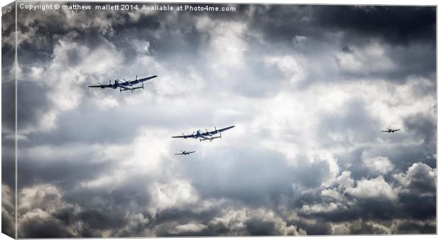  Flying and Ready for Action Canvas Print by matthew  mallett