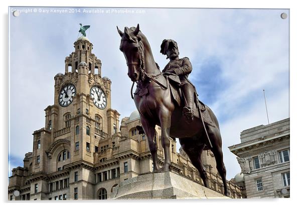  Edward VII Liver Building Liverpool Acrylic by Gary Kenyon