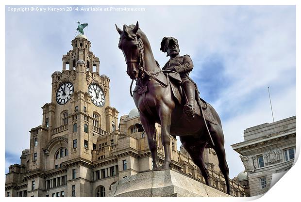  Edward VII Liver Building Liverpool Print by Gary Kenyon