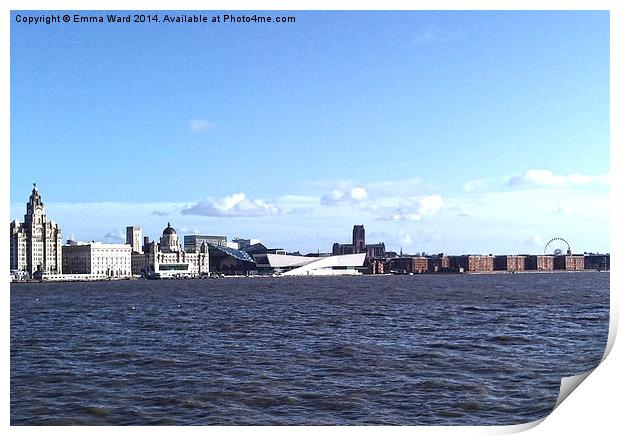   liverpool skyline collection Print by Emma Ward