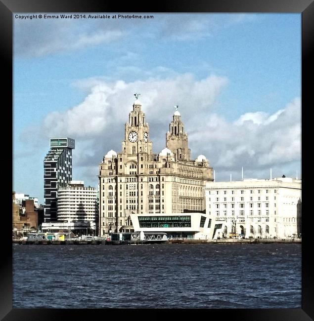  liverpool skyline collection Framed Print by Emma Ward
