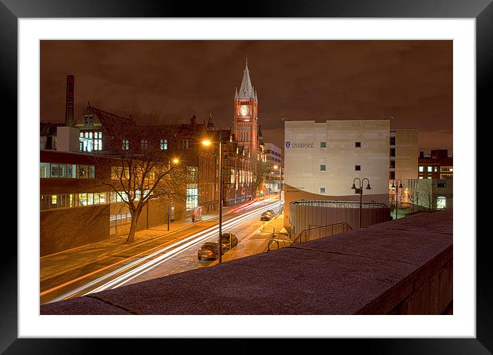  Liverpool at night Framed Mounted Print by Gregory Lawson