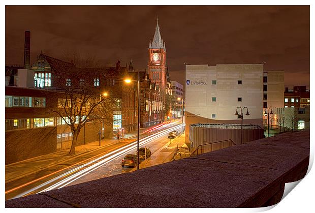 Liverpool at night Print by Gregory Lawson