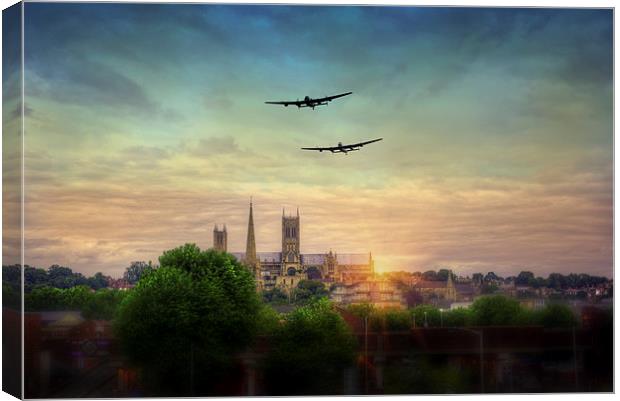  Lancaster Flyby Lincoln Cathedral Canvas Print by Jason Green