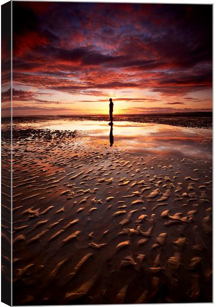  Another Place, Liverpool Canvas Print by Dave Hudspeth Landscape Photography