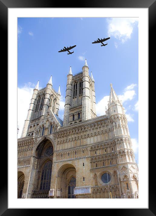 Bombers over the Cathedral Framed Mounted Print by J Biggadike