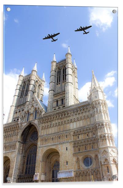 Bombers over the Cathedral Acrylic by J Biggadike