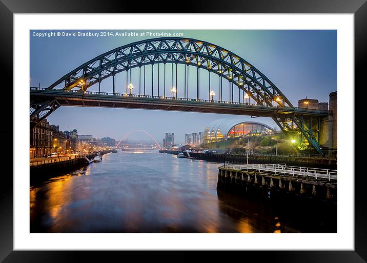  Newcastle Bridges Framed Mounted Print by David Bradbury