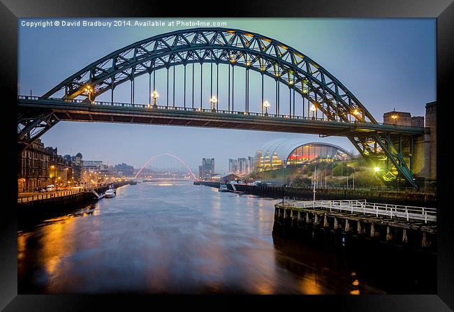  Newcastle Bridges Framed Print by David Bradbury