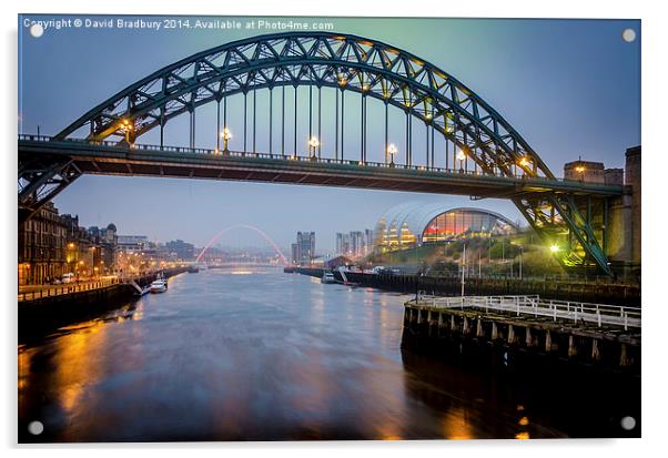  Newcastle Bridges Acrylic by David Bradbury