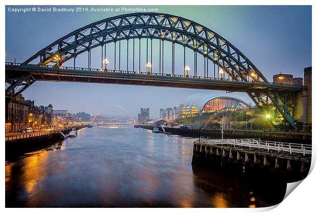  Newcastle Bridges Print by David Bradbury