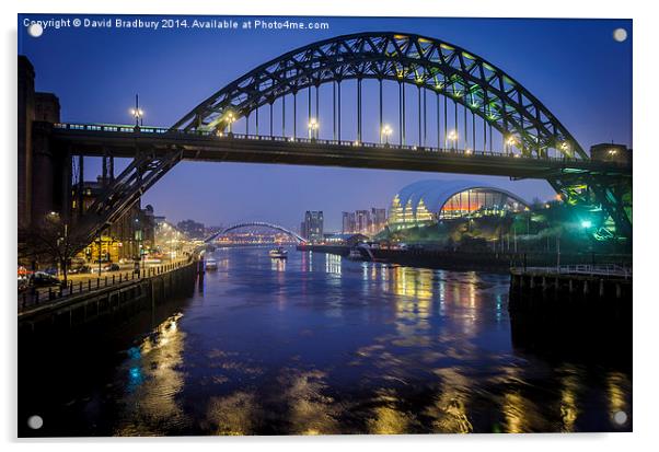 Tyne Bridges at Dusk Acrylic by David Bradbury