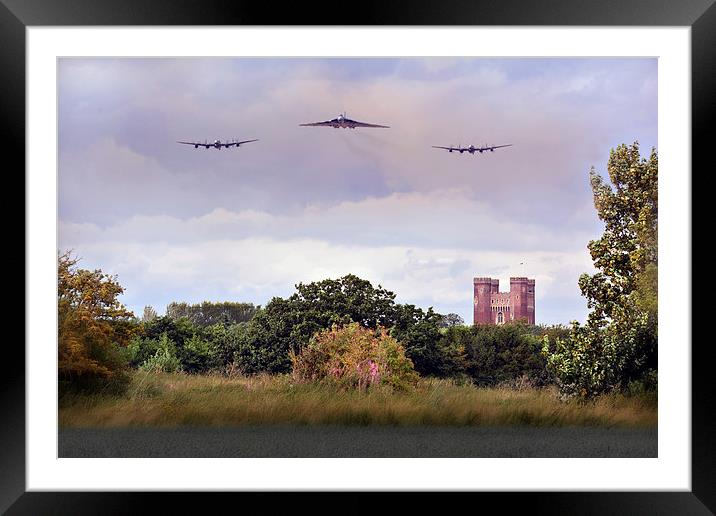  Avro Trio over Tattershall Castle Framed Mounted Print by Jason Green