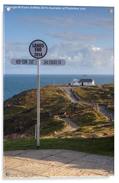  Lands End Sign Acrylic by Diane Griffiths