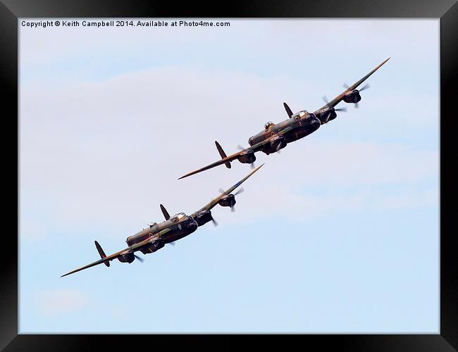  AVRO Lancaster pair Framed Print by Keith Campbell