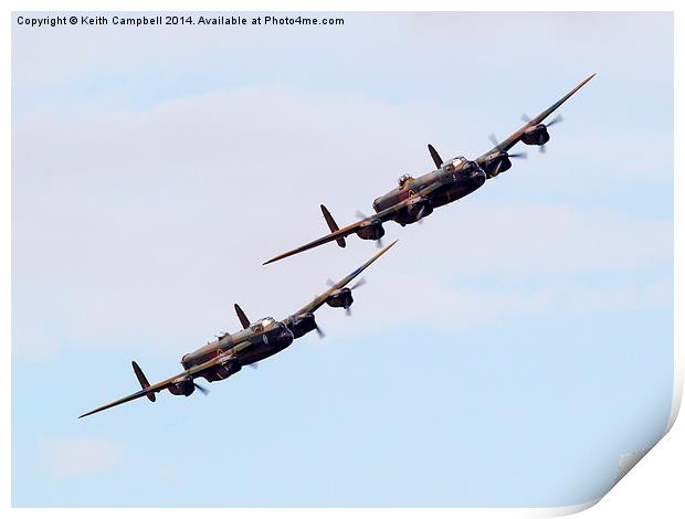 AVRO Lancaster pair Print by Keith Campbell