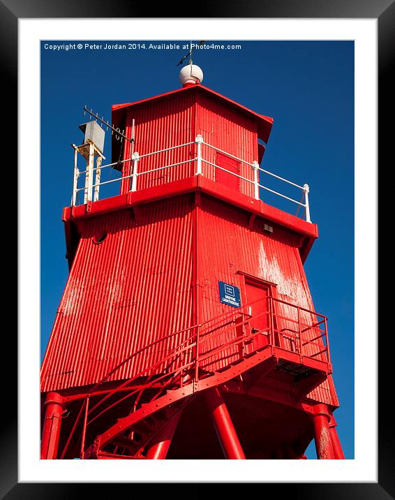  Red Lighthouse Framed Mounted Print by Peter Jordan