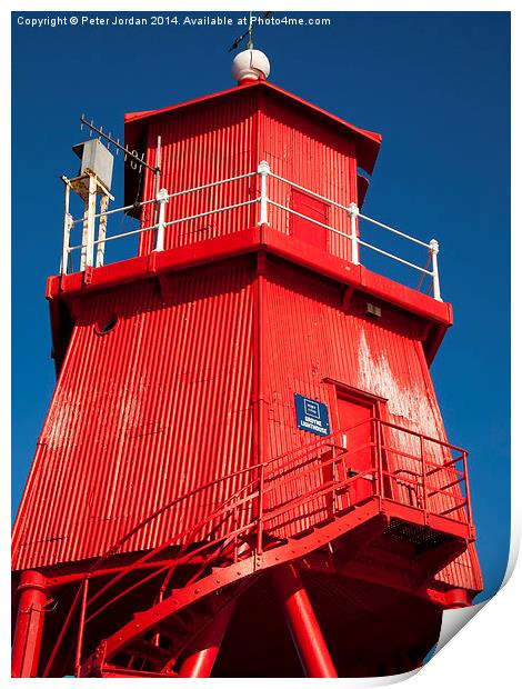  Red Lighthouse Print by Peter Jordan