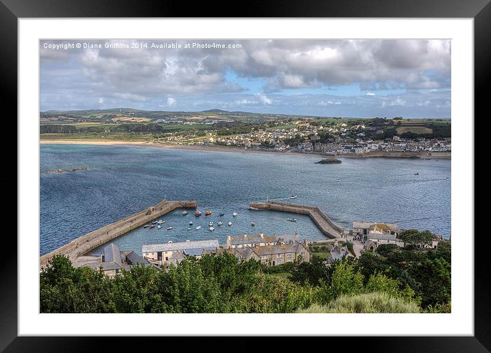  View over Marazion Framed Mounted Print by Diane Griffiths