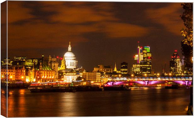 London Lights Up Reworked Canvas Print by Clive Eariss