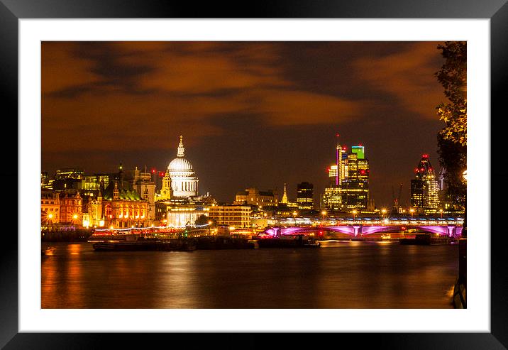  London Lights Up Reworked Framed Mounted Print by Clive Eariss