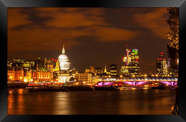  London Lights Up Reworked Framed Print by Clive Eariss