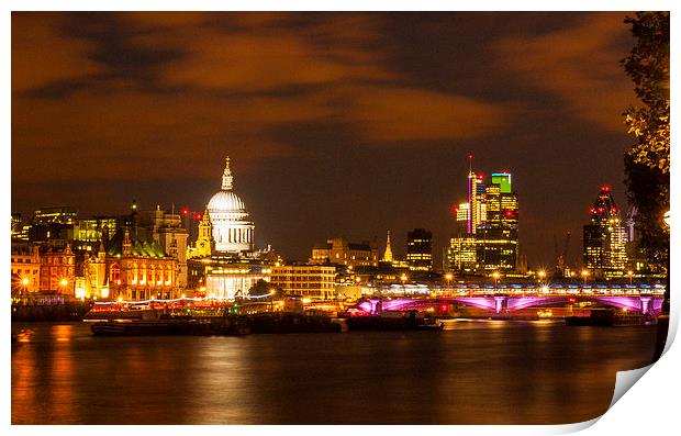  London Lights Up Reworked Print by Clive Eariss