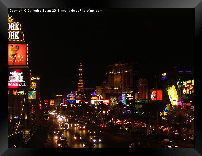 The Las Vegas strip at night Framed Print by Catherine Fowler